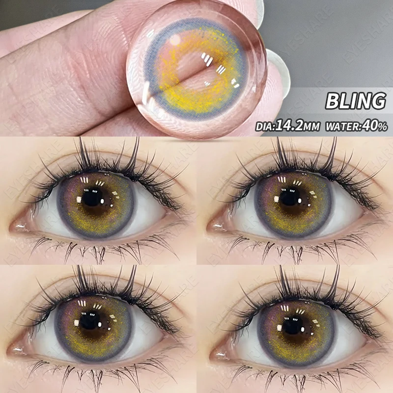 EYESHARE 1 Pair Colorcon Korean Lenses Color Contact Lenses for Eyes Purple Lenses Blue Eye Lenses Brown Lenses Yearly Contacts