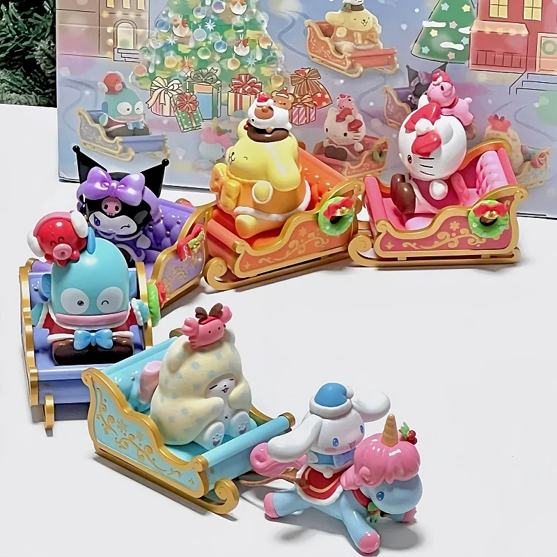 Genuine Sanrio Winter Sleigh Series Blind Box Christmas Market Kouromi Handles Girls' Christmas Presents Kawaii Good Birthday
