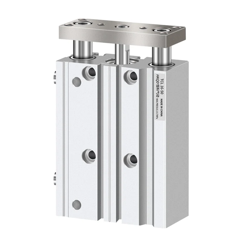 In Stock TCL Triple-Axis Cylinder Hard-Anodized Aluminum Body High-Precision Hard Chrome Piston Rod 4-Hole Mounting Air Cylinder
