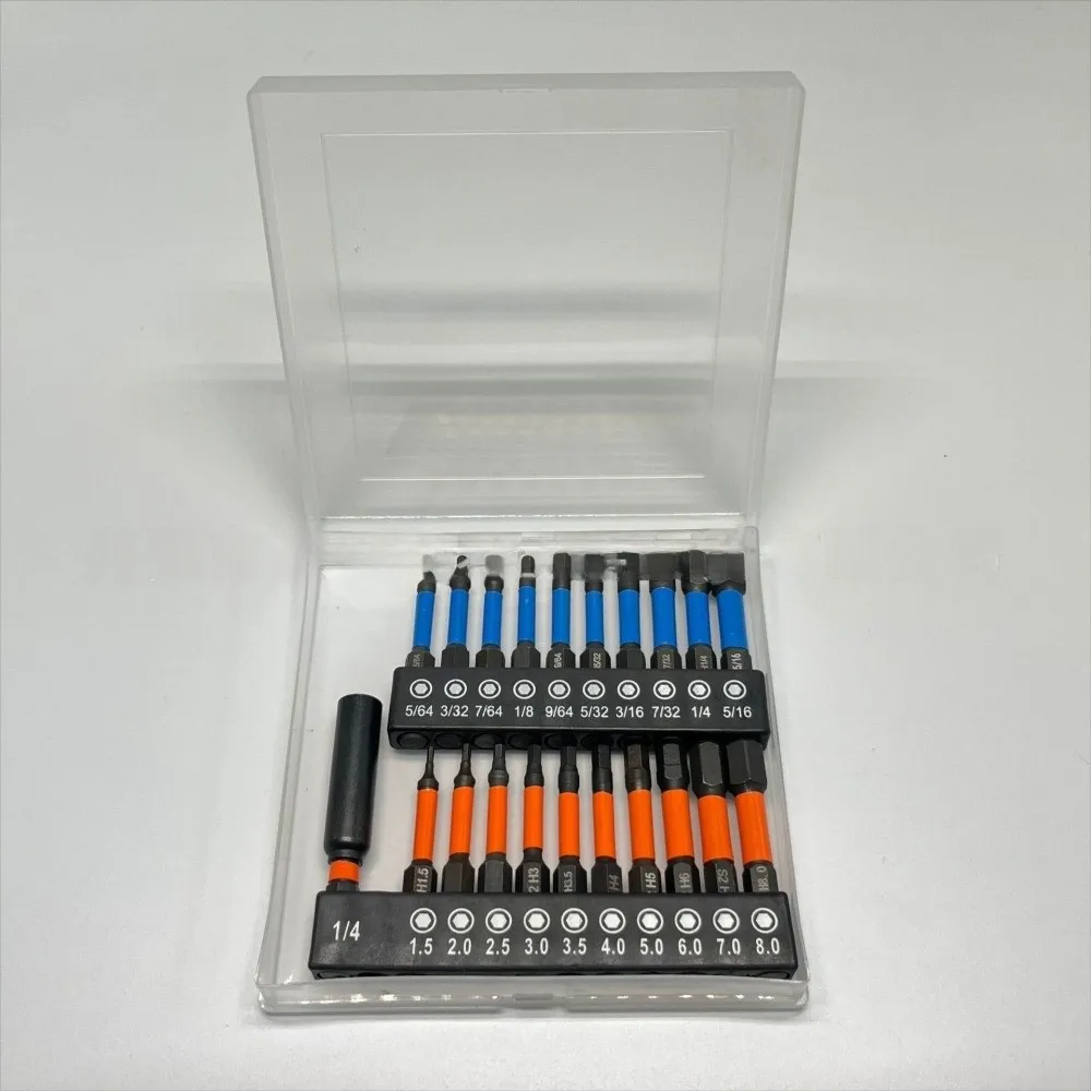 1/4in Hex Shank Allen Wrench Bit Set Magnetic Tip Precision Hex Shank Drill Bit Set S2 Steel Quick Release Screwdriver Bit Set