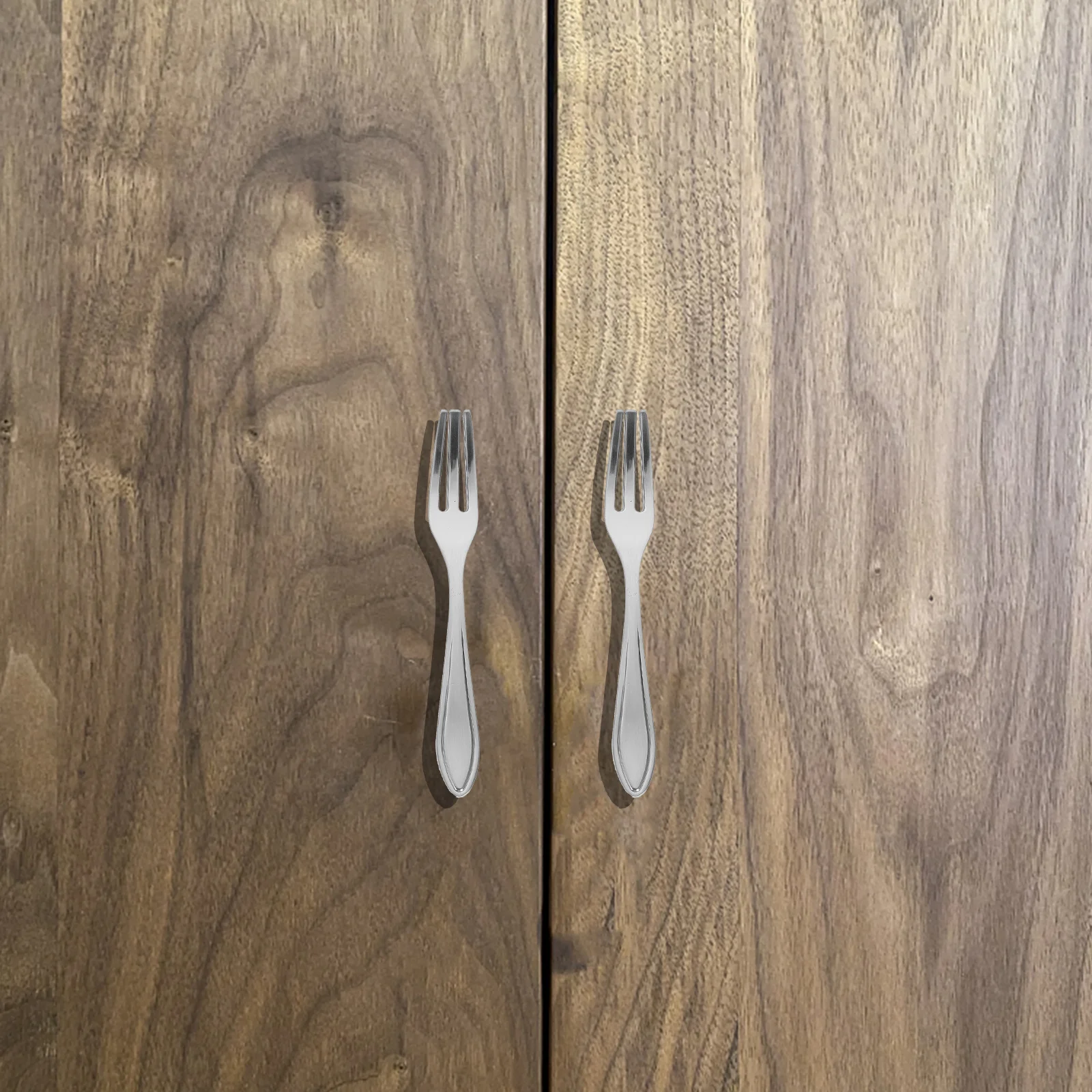 

3Pcs Cutlery Shaped Knobs Cabinet Handles Premium Zinc Alloy Decorative Door Knobs for Furniture Drawer Wardrobe Silver