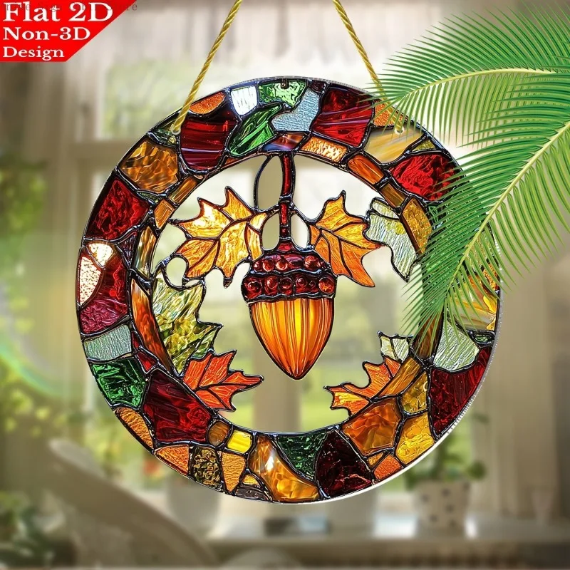 2D flach 1 Stück Garten-Sonnenfänger, Lichtfänger, kreisförmig, rund, Ornament für Veranda, Schlafzimmer, Kinderzimmer, Frühlingsdekoration, Acrylschild