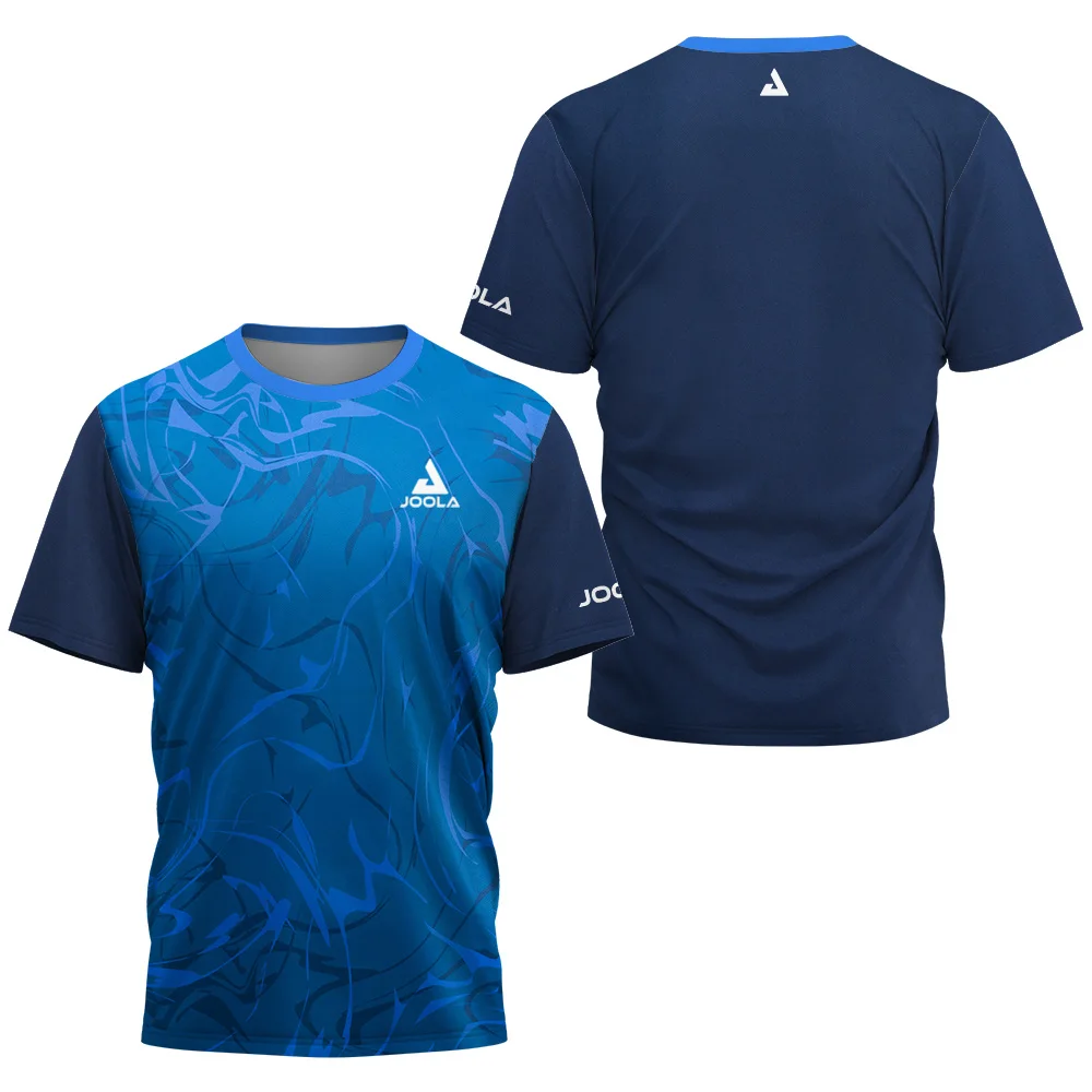 2025 Nouveaux hommes d'été tennis de table monogramme imprimé hommes badminton Tennis marque séchage rapide à manches courtes hommes hauts sport T-shirt