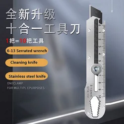 Function Knife, Navajas Couteau Retractable Knife, нож Cutter Portable And Cleaning Function Knife ,Screw,Wrench,Tighten The Nut