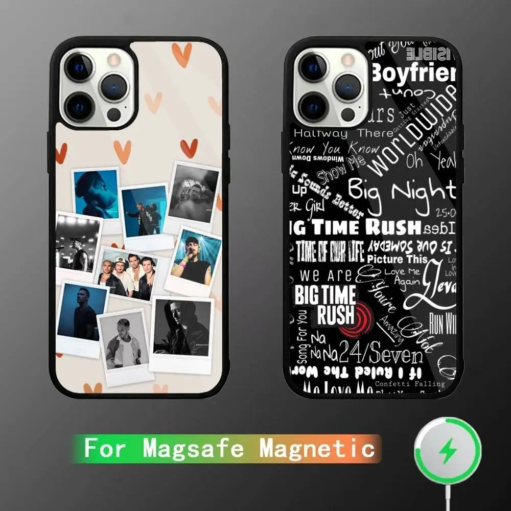 

Music B-Big Time Rush Phone Case For iPhone 17,16,15,14,13,12,11,Pro,Max,Plus,Mini,SE4,E Magnetic Magsafe Wireless Charging