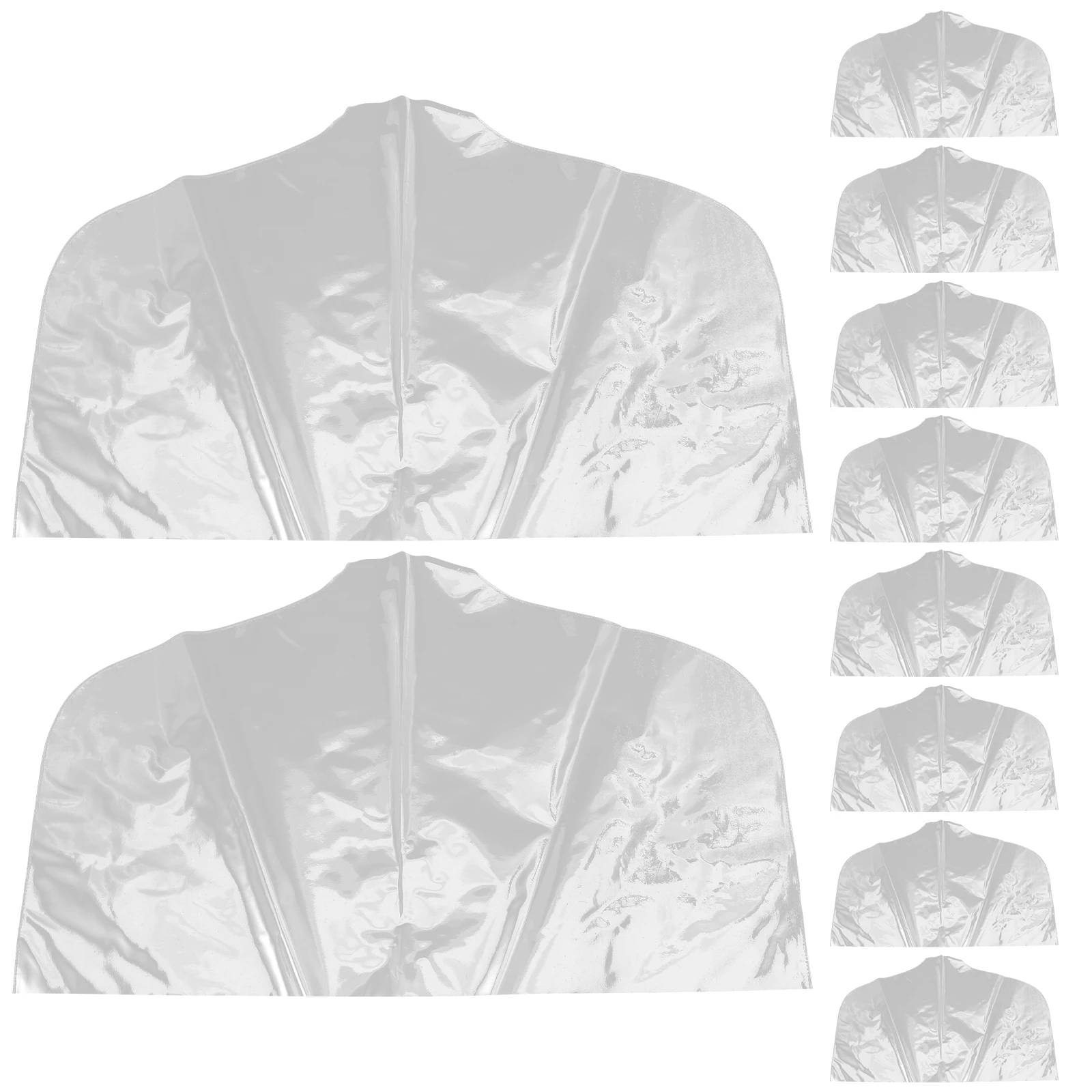 

10pcs Clothing Dust PVC Garment Covers Foldable Clothes Protector Travel Shoulder Cover Reusable Clear Wardrobe Cover for Home