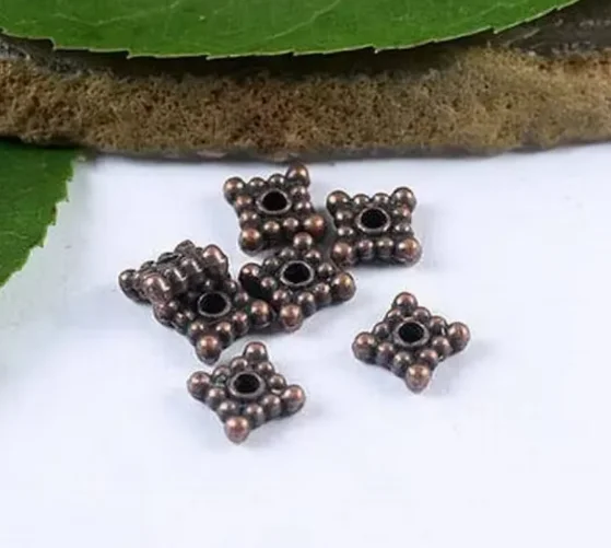 

150pcs 6mm hole 1.4mm Alloy accessories antiqued copper square spacer beads for jewelry making HWH1892