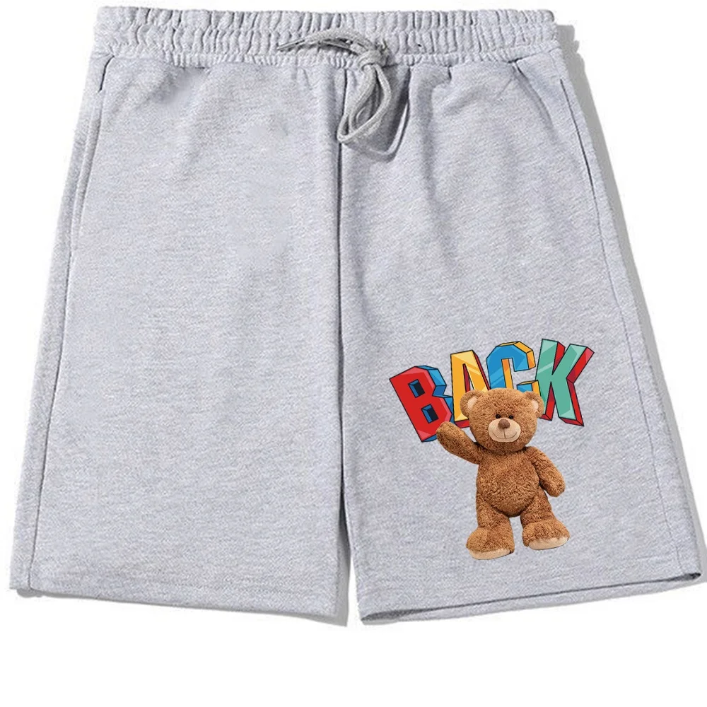 

2022 Men's Shorts Pants Male Summer Breathable Cute Bear Print Drawstring Casual Knee-length Five-point Pant Fashion Streetwear