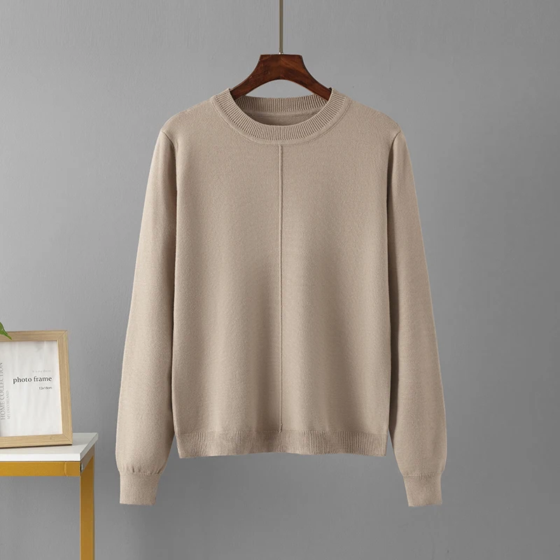 HLBCBG Basic Style O-Neck Autumn Winter Women Pullover Sweaters Fashion Knit Casual Lady Winter Warm Top Sweaters