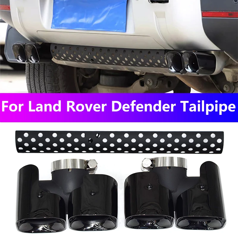 

For 2020-2024 Land Rover Defender 90 110 Exhaust Pipe Upgrade Stainless Steel Square Black Muffler Tip Nozzle Exhaust Head