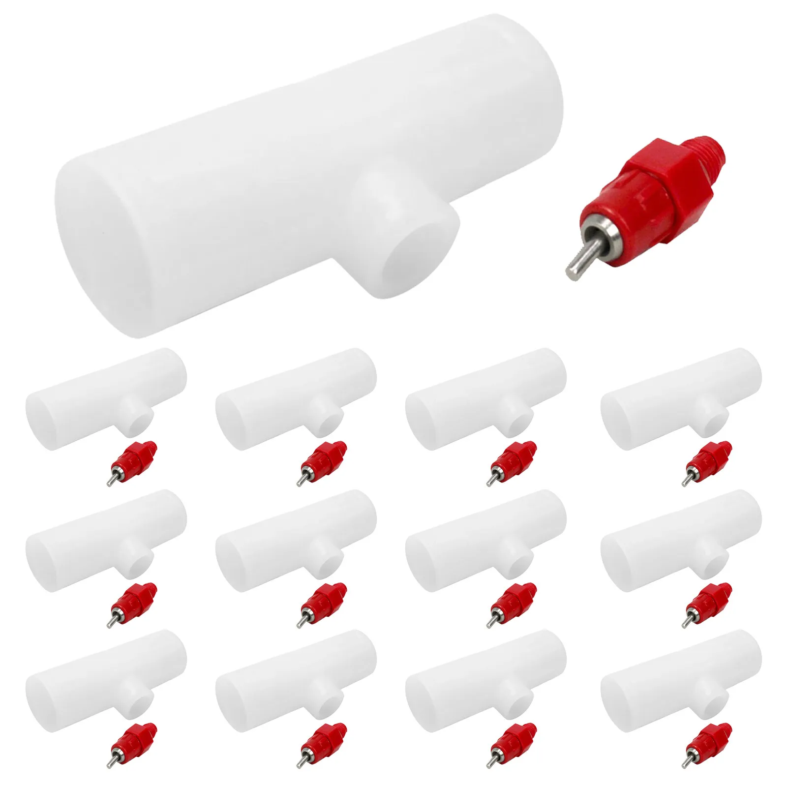 

40Pcs Chicken Waterer Nipples Automatic Horizontal Poultry Nipple System Kit Farm Coop Drinkers Supplies