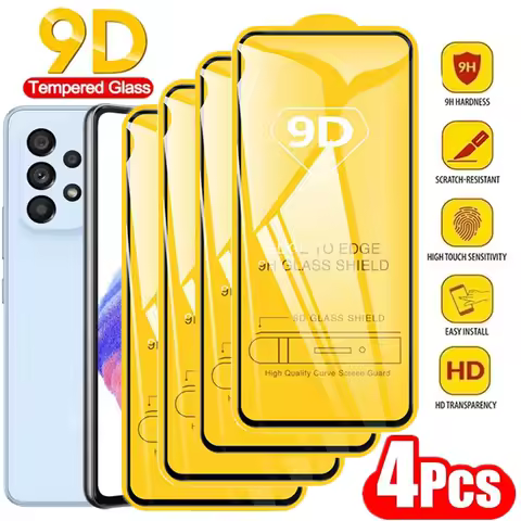 9D Full Screen Protector For Samsung Galaxy S23 Plus A53 5G A33 A13 A52 A51 A32 A22 A21s A72 A71 S22 S21 S20 FE Tempered Glass
