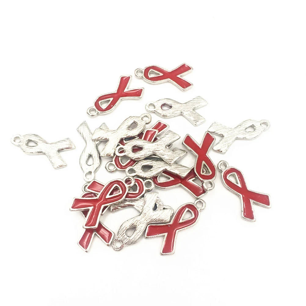 

50 Pcs Red Pendant Accessories Everyday Wear Ribbon DIY Women Elegant Design Women's