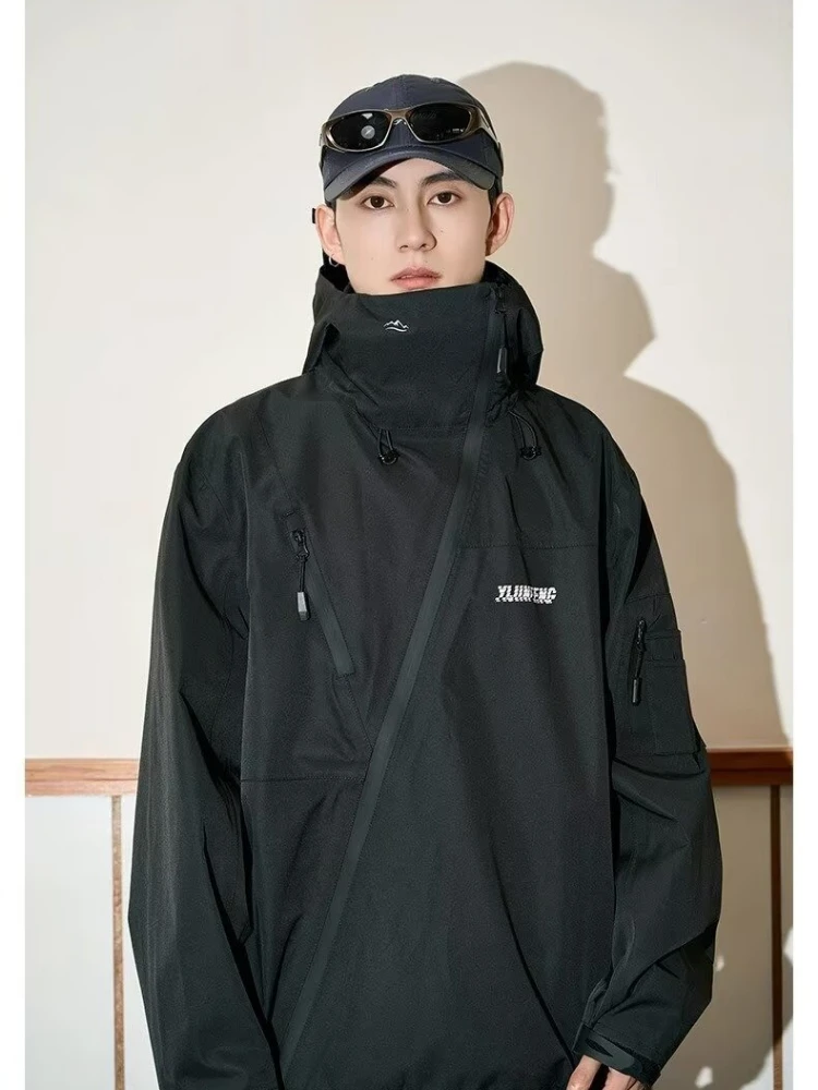 

Windproof Hiking Jacket for Men and Women Dopamine Style Outdoor Windbreaker with Multi Pockets Casual Streetwear Coat