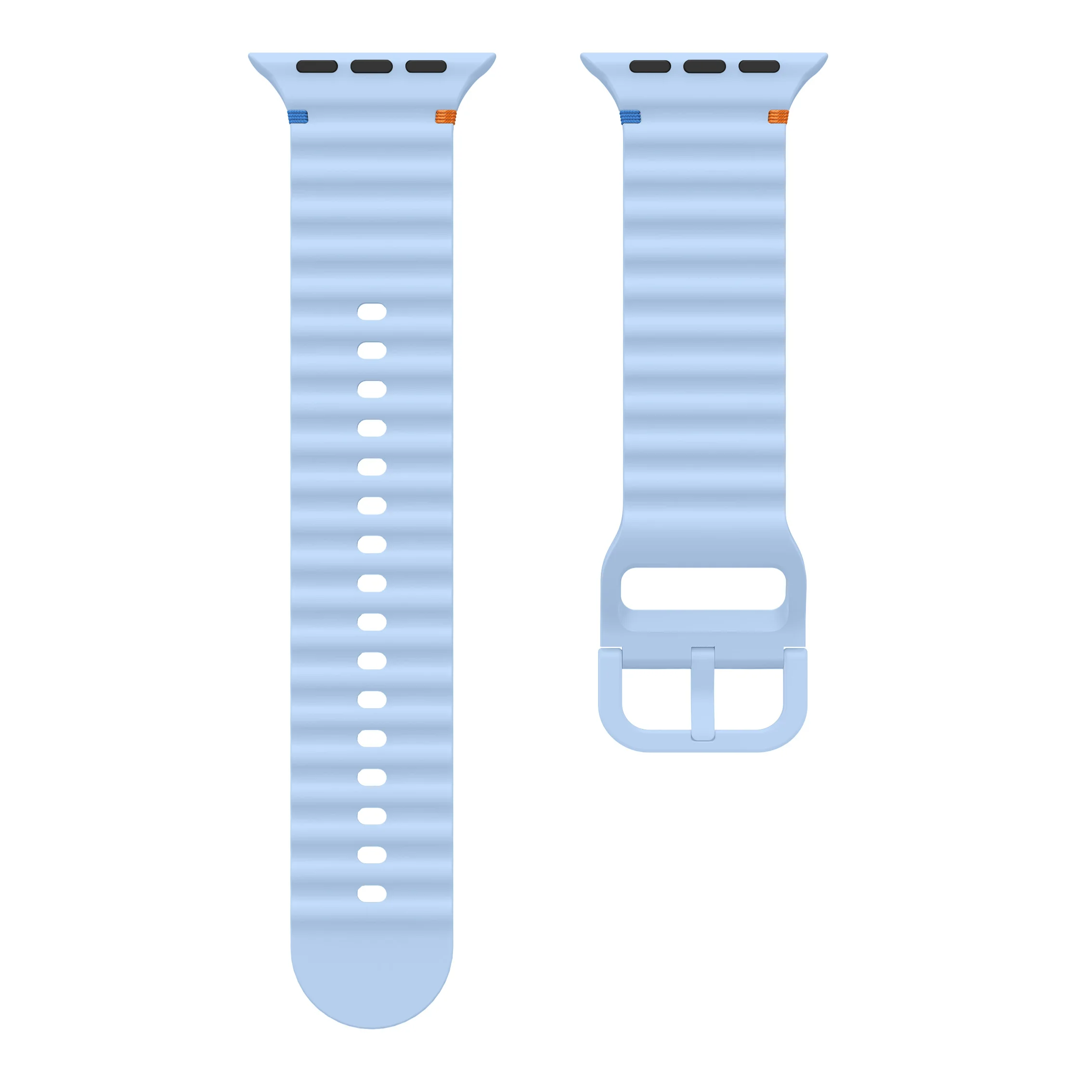 Wellenförmig genähtes Silikonarmband für Apple Watch 12 11 10 46mm 42mm Ultra 4/3/2 49mm Armband iWatch 9 8 SE 45mm 41mm 44mm Band – Detail 33
