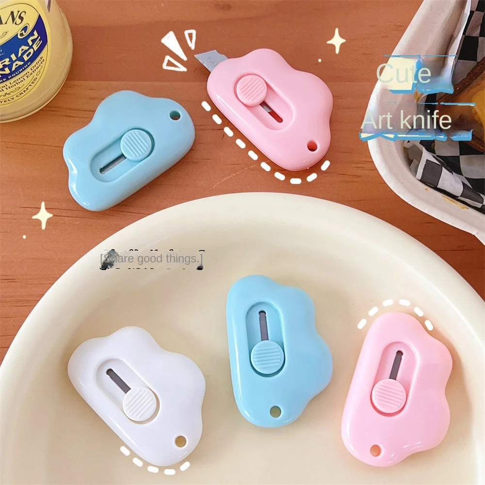 1 Piece Kawaii Mini Cloud Art Utility Knife Express Box Cute Knife Paper Cutter Craft Wrapping Refillable Blade Stationery