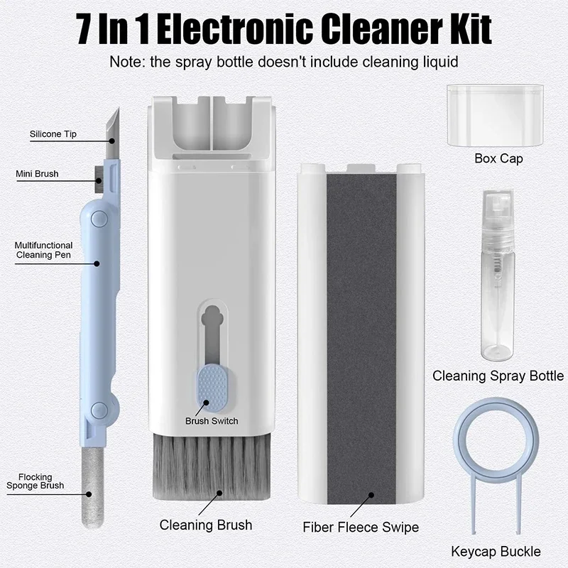 Kit di spazzole per la pulizia della tastiera del Computer 7-in-1 penna per la pulizia degli auricolari per cuffie strumenti per la pulizia del