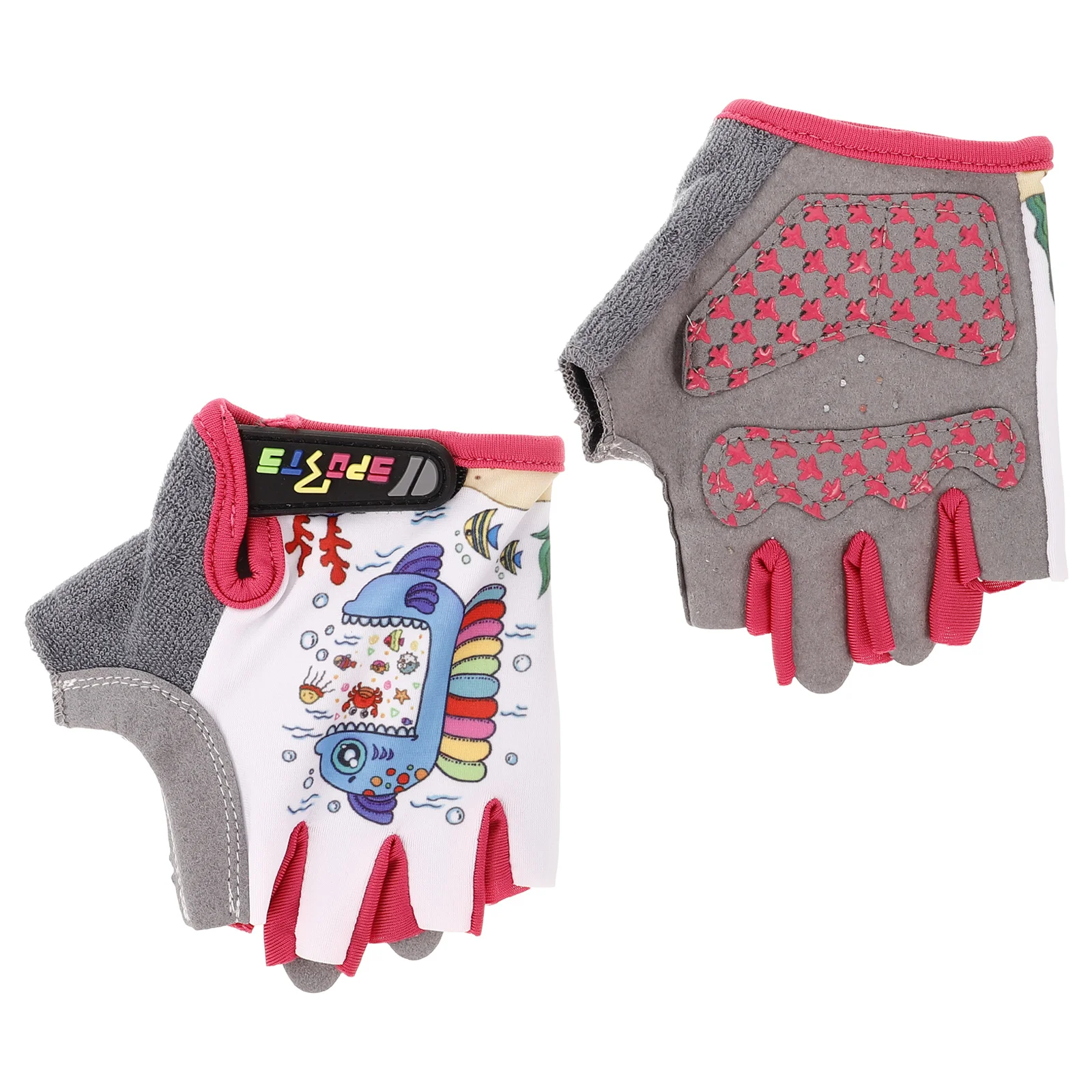 

Kids Bike Youth Motorcycle Riding Dirt Bike Fingerless Gloves For Children Slip-Resistant Breathable Pink Microfiber Gloves