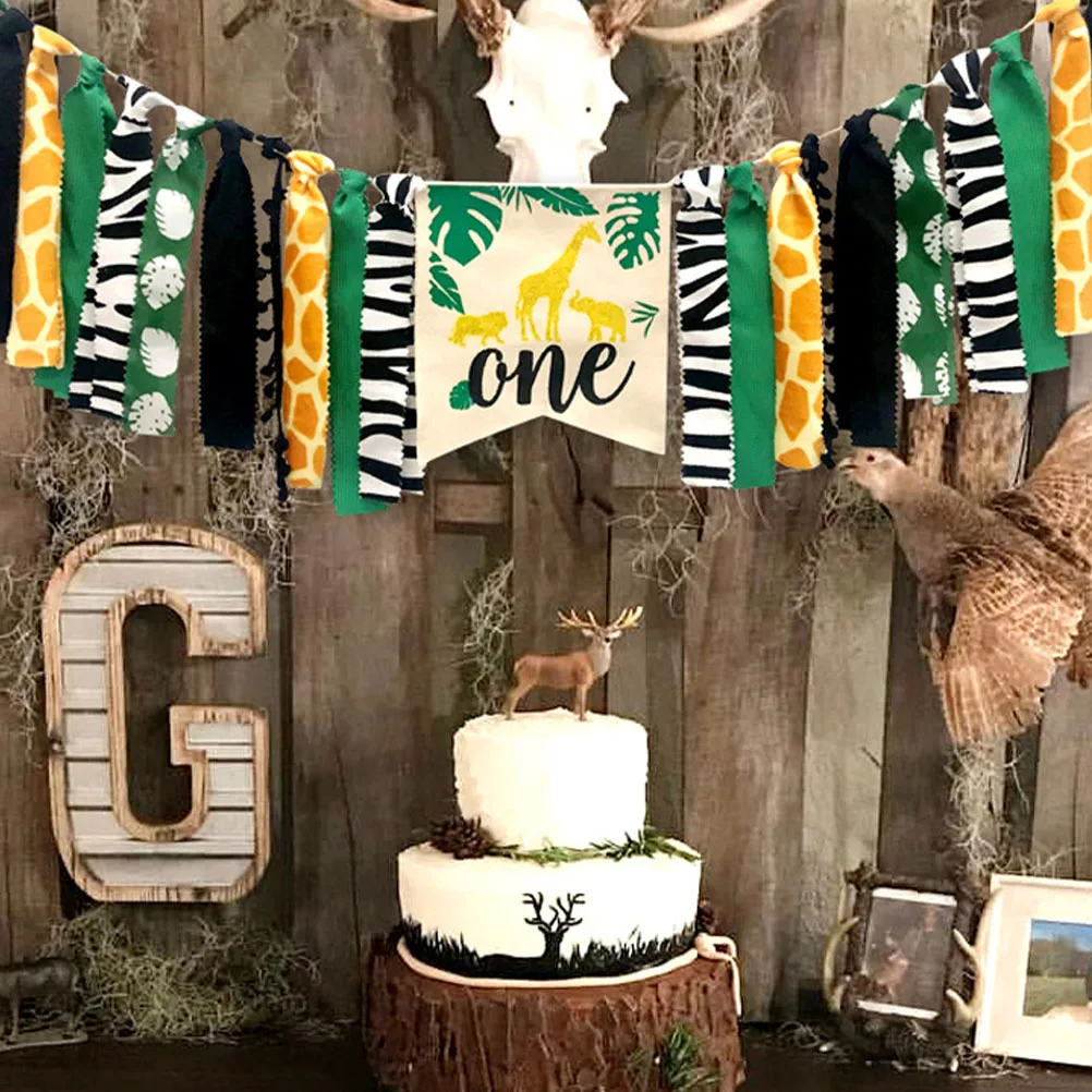 

Animal Theme Wall Hanging Banner Premium Cloth Baby Shower Decorations Wall Hanging Kids Birthday Party Photo Prop