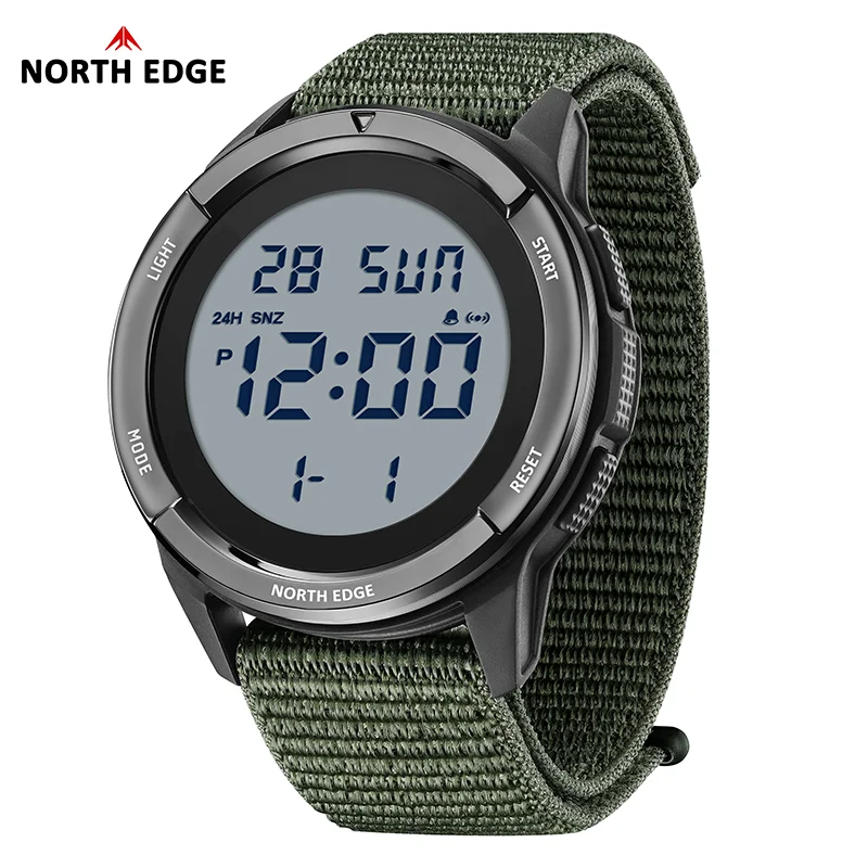 NORTH EDGE TERRAX Men's Digital Watch Sports Super Light Outdoor Watches Swimming Stopwatch Countdown Light Watch Men 5ATM