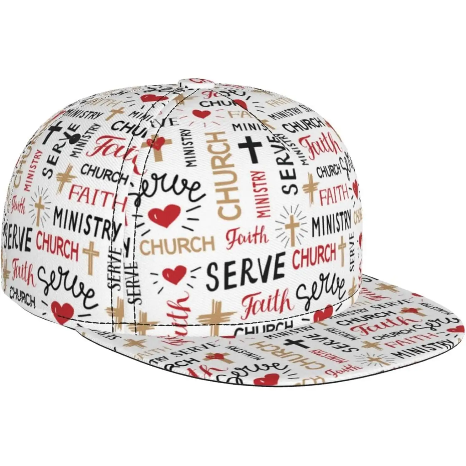 Christian Cross Religious Print Baseball Cap for Men Women, Adjustable Trucker Hat Snapback Sun Dad Cap Lightweight Unisex