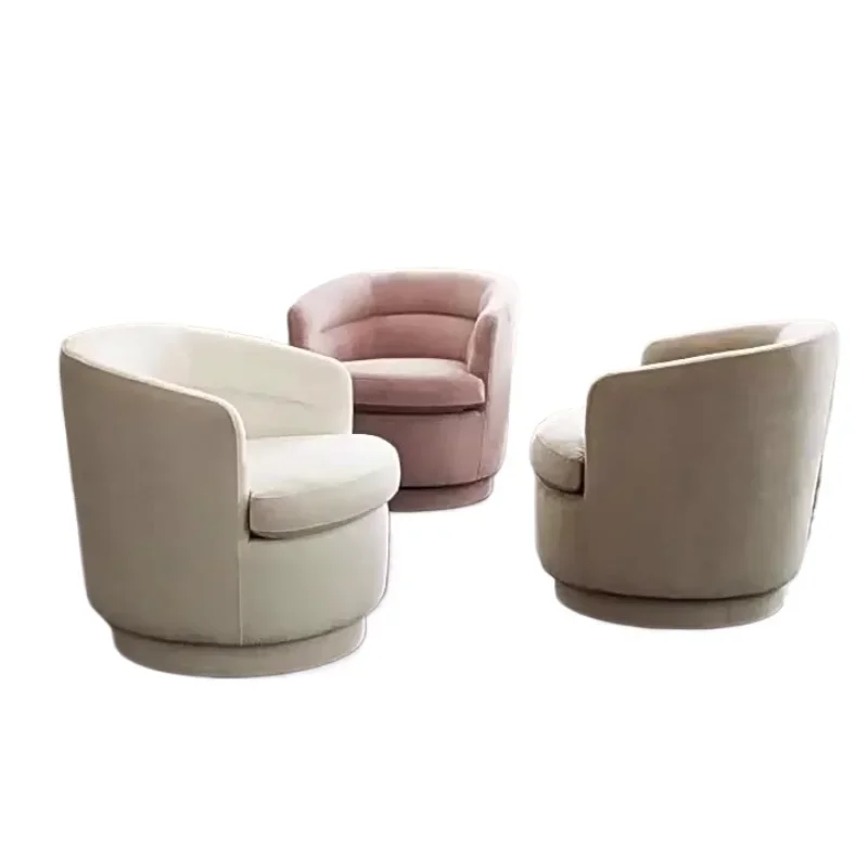 

Nordic light luxury cotton and linen fabric sofa living room chair beauty salon leisure reception single sofa chair