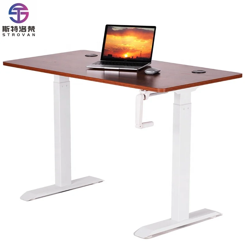 Modern Design Ergonomic Standing Desk Crank Height Adjustable Desk Manual