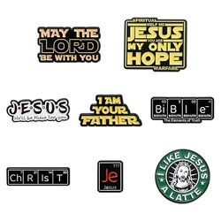 May The Lord Be With You Enamel Pins Custom Jesus You Are My Only Hope Brooch Clothes Lapel Badge Religious Beliefs Jewelry Gift