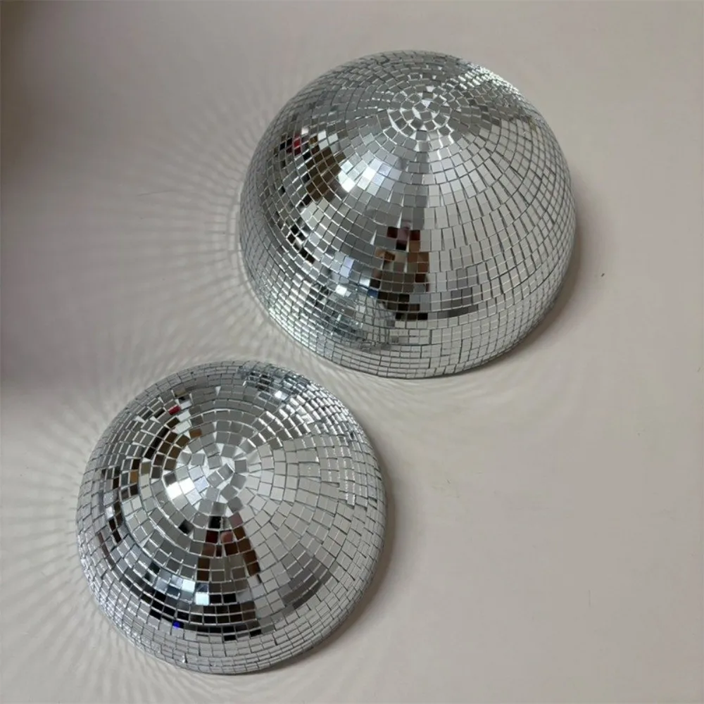 5Pcs Metallic Disco Ball Half Wall Decor Semicircle Light-refracting Dome-shaped Disco Wall Decor Glass Mirror Half-sphere Shape