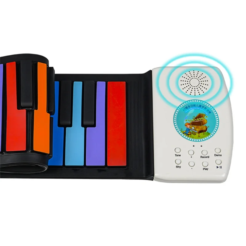 

A64T-49 -Key Electronic Hand Roll Piano Portable Keyboard Silicone Soft Piano Bluetooth Compatible Children's Gift
