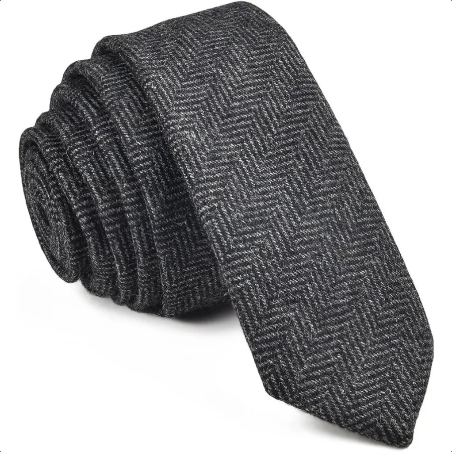 

VOBOOM Mens Necktie Skinny Tweed Pattern Woolen Neck Tie
