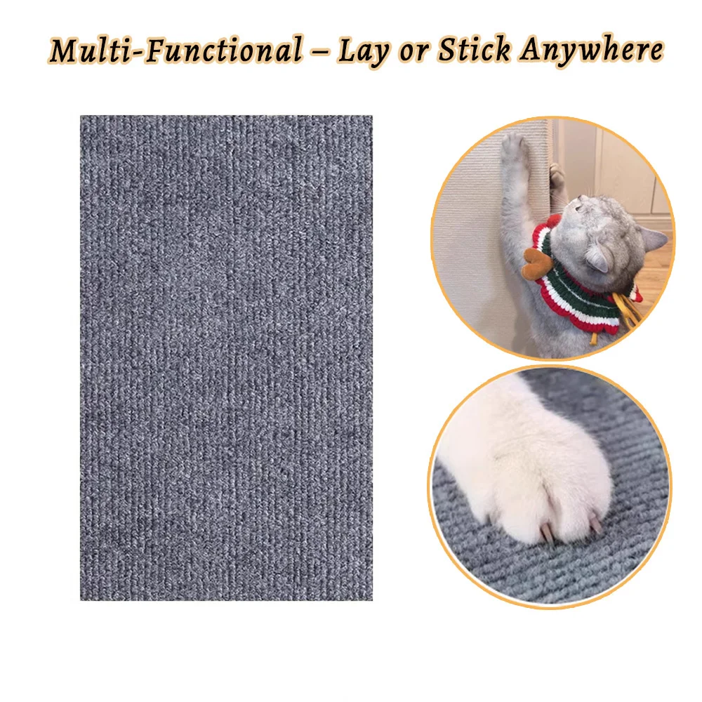 

Cat Scratching Mat Sofa Protector DIY Cat Scratch Mat Wall Self-Adhesive Anti Cat Scratch Pad Trimmable Carpet
