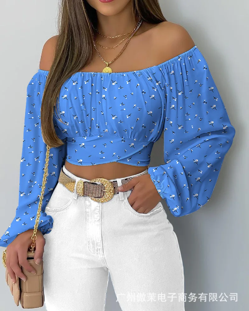 2026 New One Shoulder Printed Top