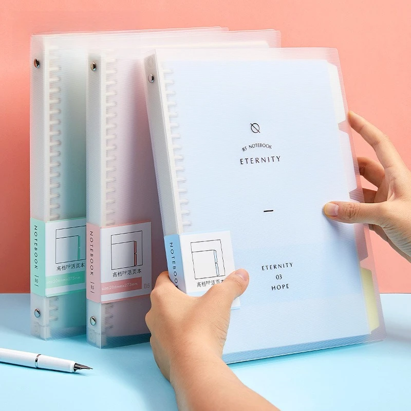 1PC Notizbuch mit drei Löchern und Clip für lose Blätter, abnehmbares, leichtes Notizbuch für Studenten, mehrere Farben erhältlich – Detail 3