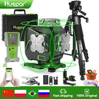 Huepar 4D Green Laser Level Self-Leveling Cross Line Laser Tools S04CG-C With Detector, LCD Display, Remote, Bluetooth & Bracket