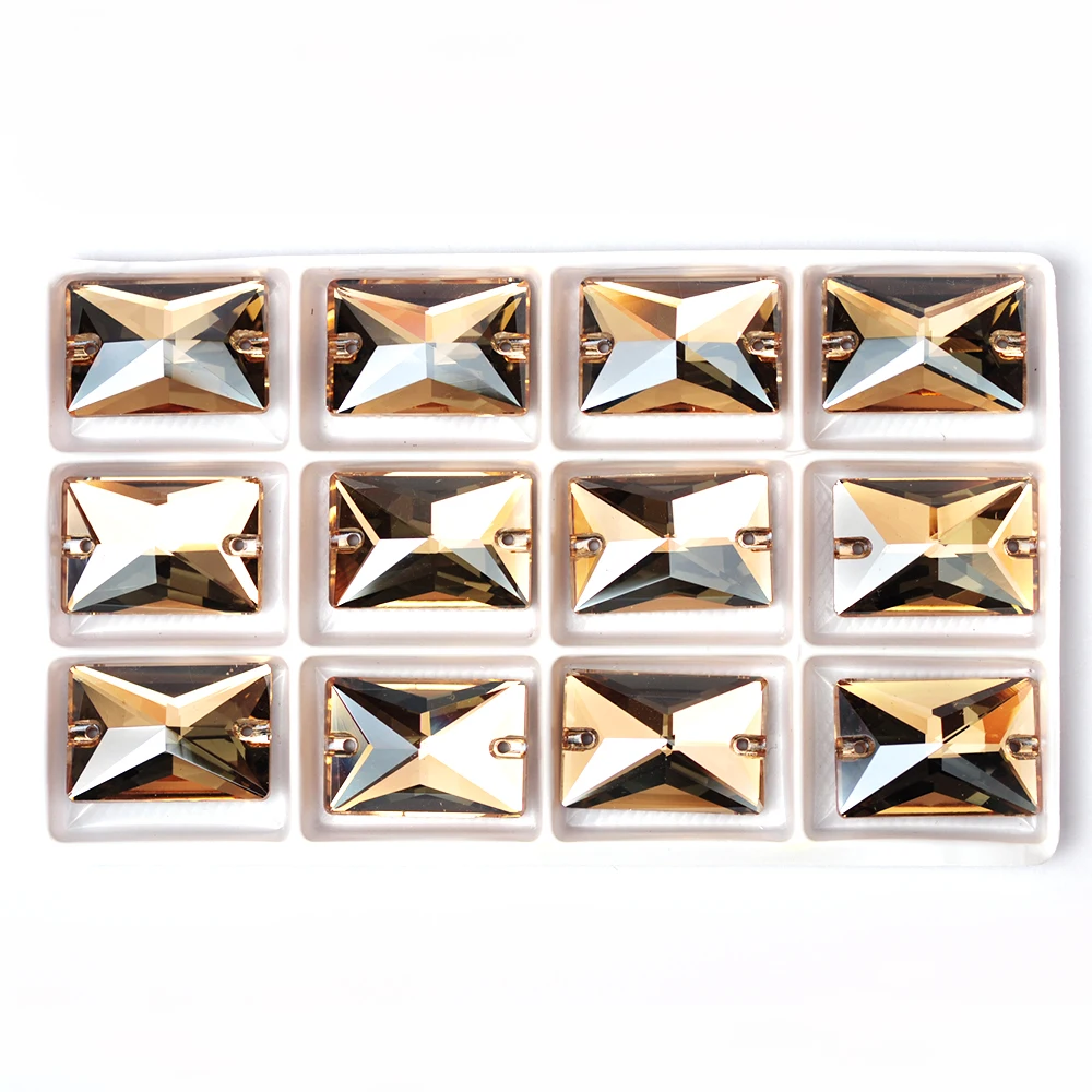 PUBRILEX Golden Shadow Abgeschrägte Strasssteine mit Flacher Rückseite zum Aufnähen für Kleidungsstücke, Schmuck, Kleiderdekorationen, Nähkristallsteine – Detail 12