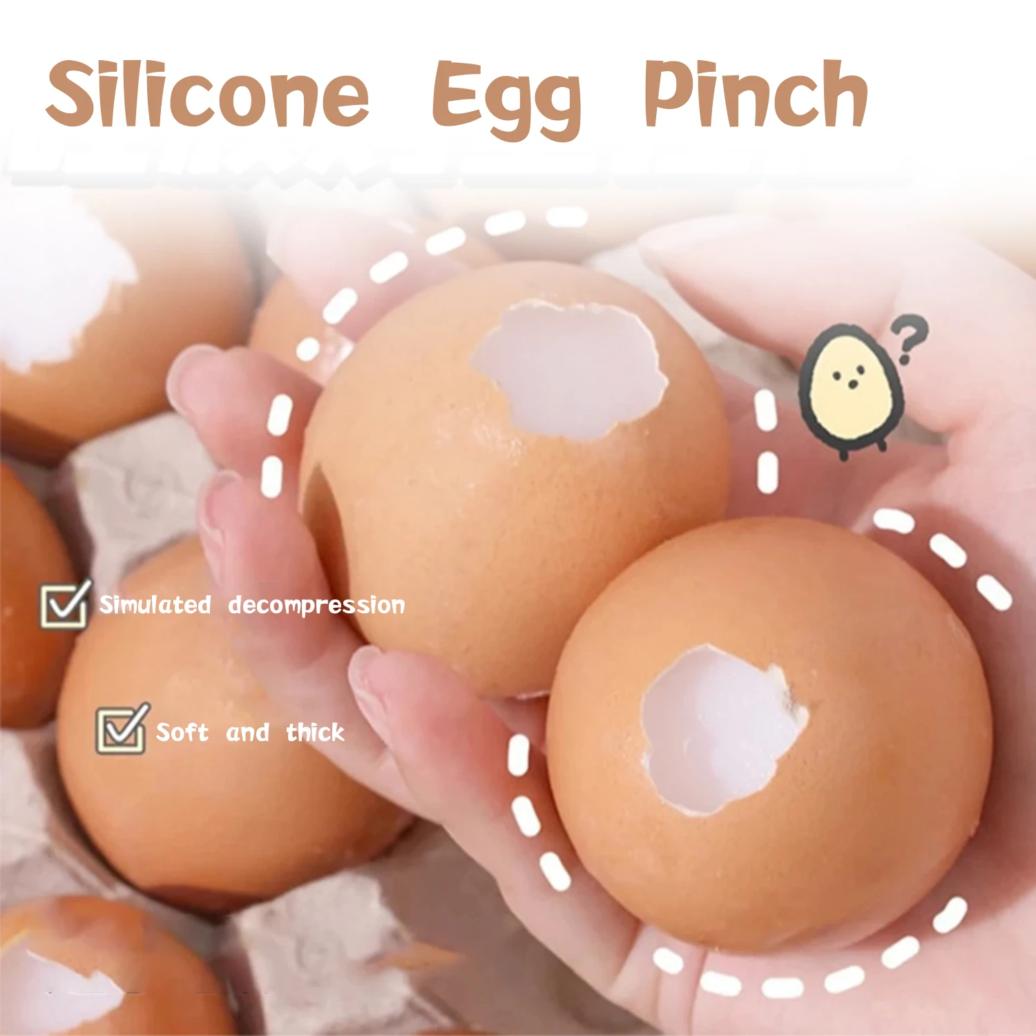 Egg Stress Ball Squeeze Toy Squishy Toy  Eggshell Crush Toy Anti Stress Balls Anxiety Relief Gizmo Toys Sensory Toys