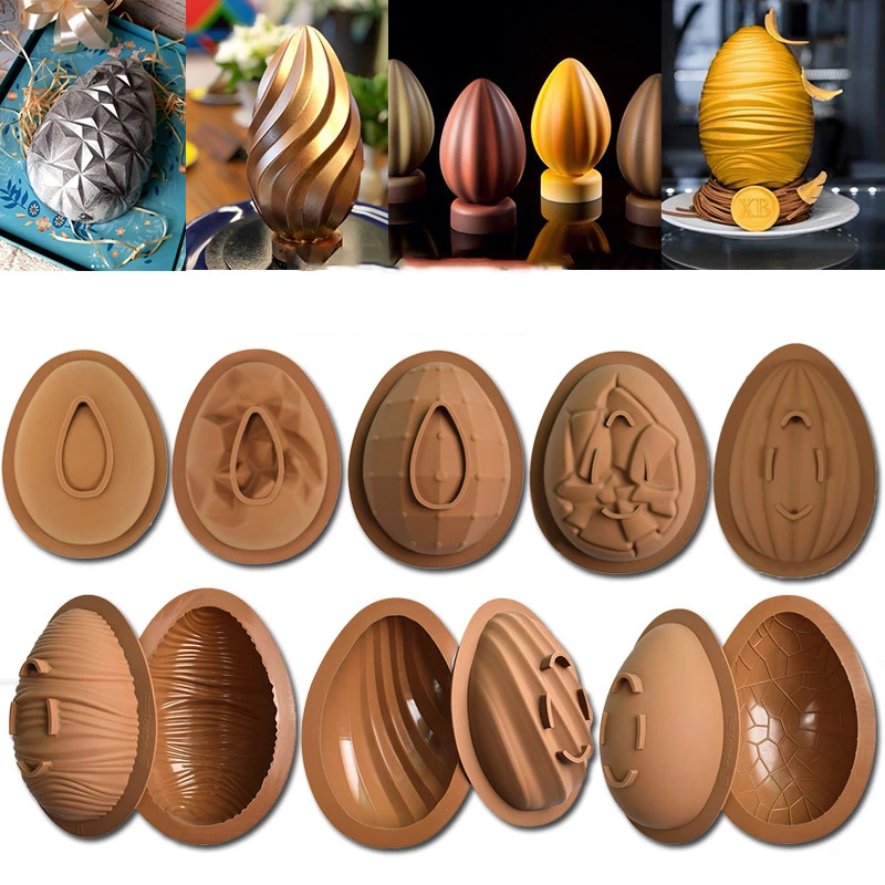 Molde de Silicona 3D Grande para Huevos de Pascua, Moldes para Mousse, Chocolate y Bombones, Herramientas Creativas para Repostería y Confeitaria M430