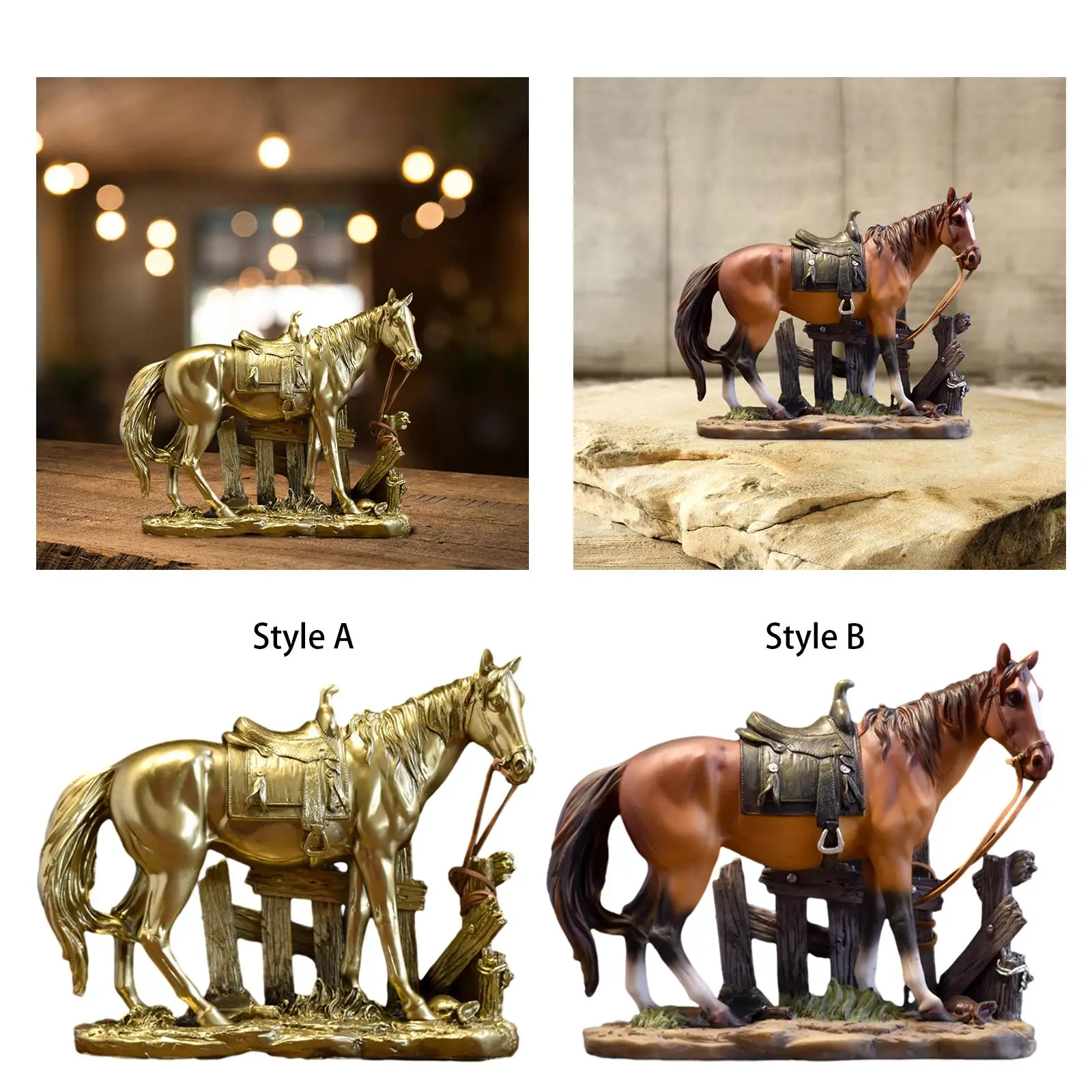 Cavallo statua scrivania decorazione Desktop cavallo ornamento Micro paesaggio scultura per soggiorno tavolo casa libreria ufficio