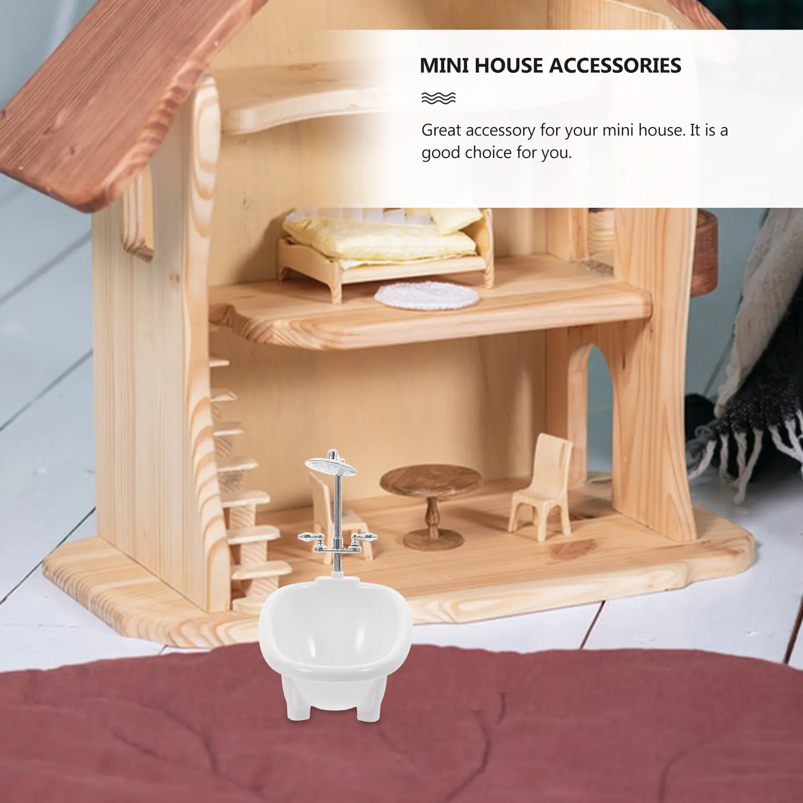 

Sturdy Mini Bathtub for Dollhouse 1:12 Scale Realistic Bathroom Furniture Plastic Miniature Accessory Decorative Mini House