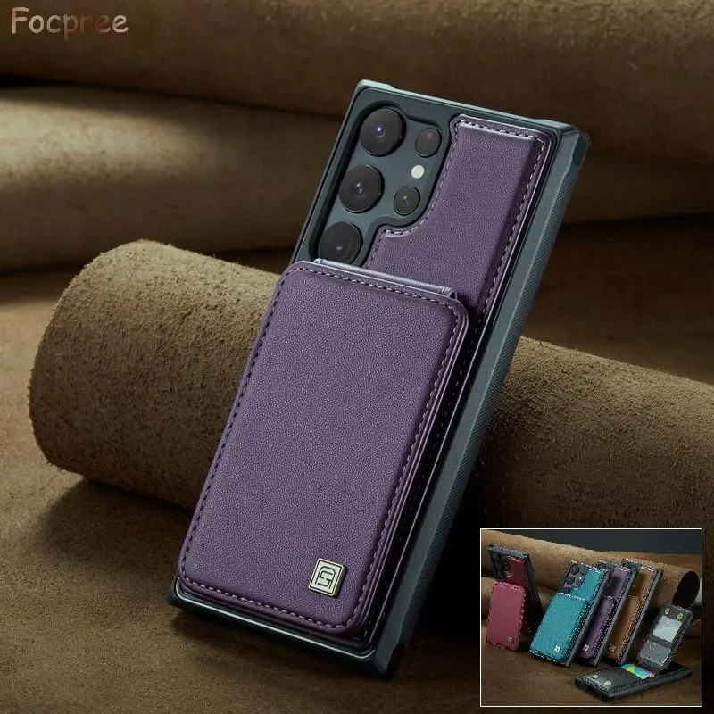 

Case For Samsung Galaxy S23 S22 Ultra S21 Plus A54 A53 A73 A34 A14 A13 5G Leather Flip Wallet Card Slots Kickstand Phone Cover