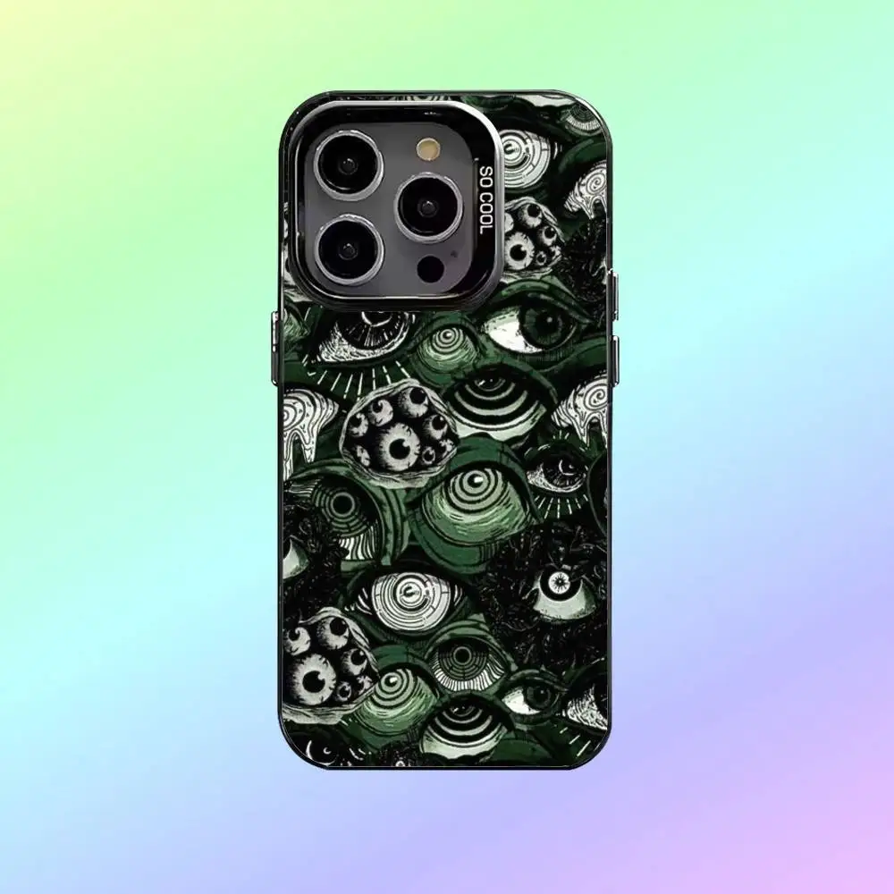 Straszne, zły oczy demona - etui na telefon iPhone 17, 16, 15, 14, 13, 12, 11, kolorowe, srebrne etui na telefon, pokrowiec Funda