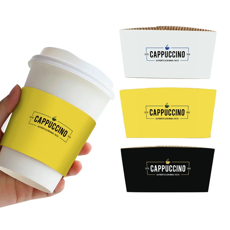 custom.Lokyo 700ml Disposable Paper Cup Sleeve Degradable Take Out to Go Hot Coffee Double Wall Style Custom