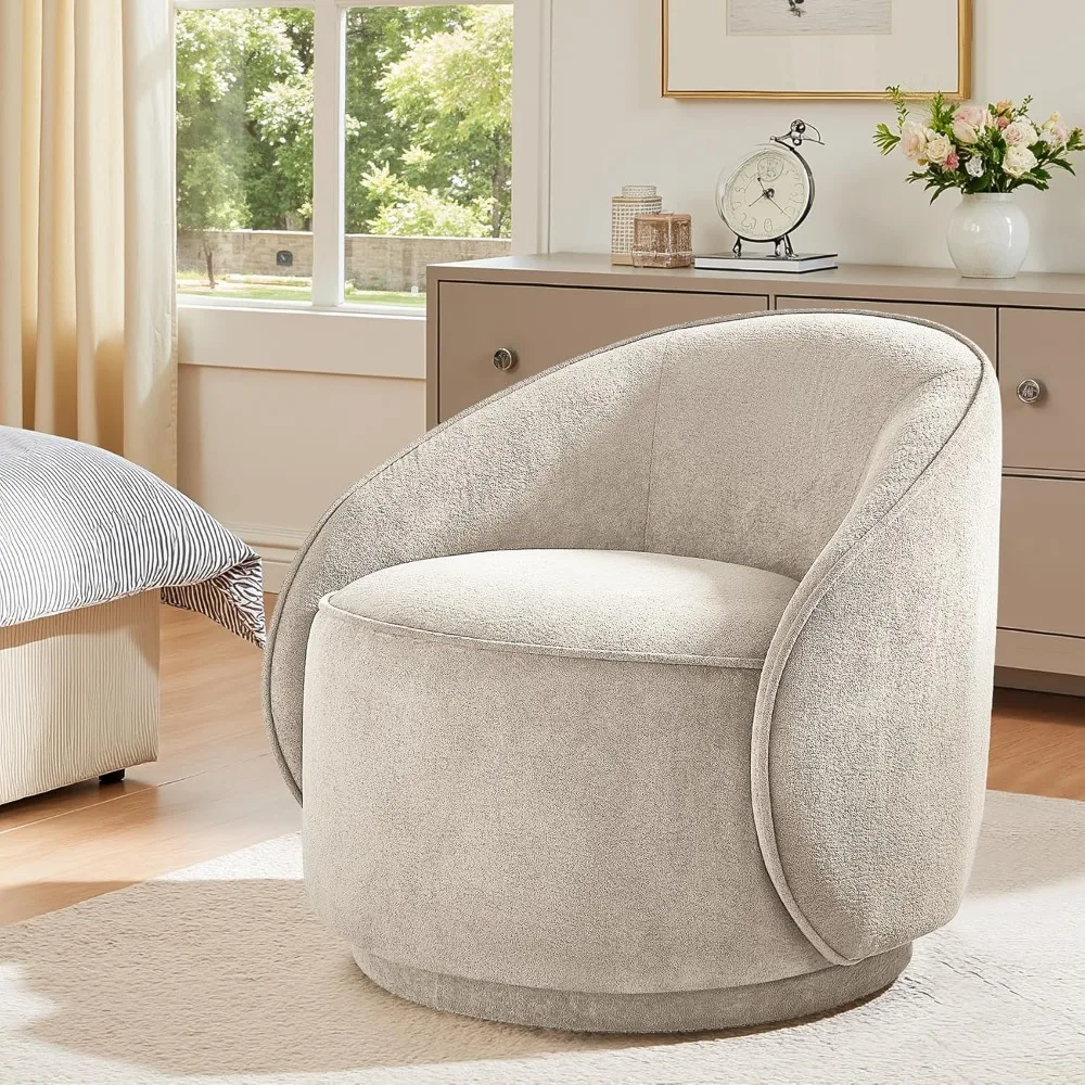 كرسي دوار، 360 درجة ° كرسي بذراعين دوار مريح من تيري، كرسي قراءة حديث لغرفة المعيشة، غرفة النوم، المكتب، الشرفة، #2