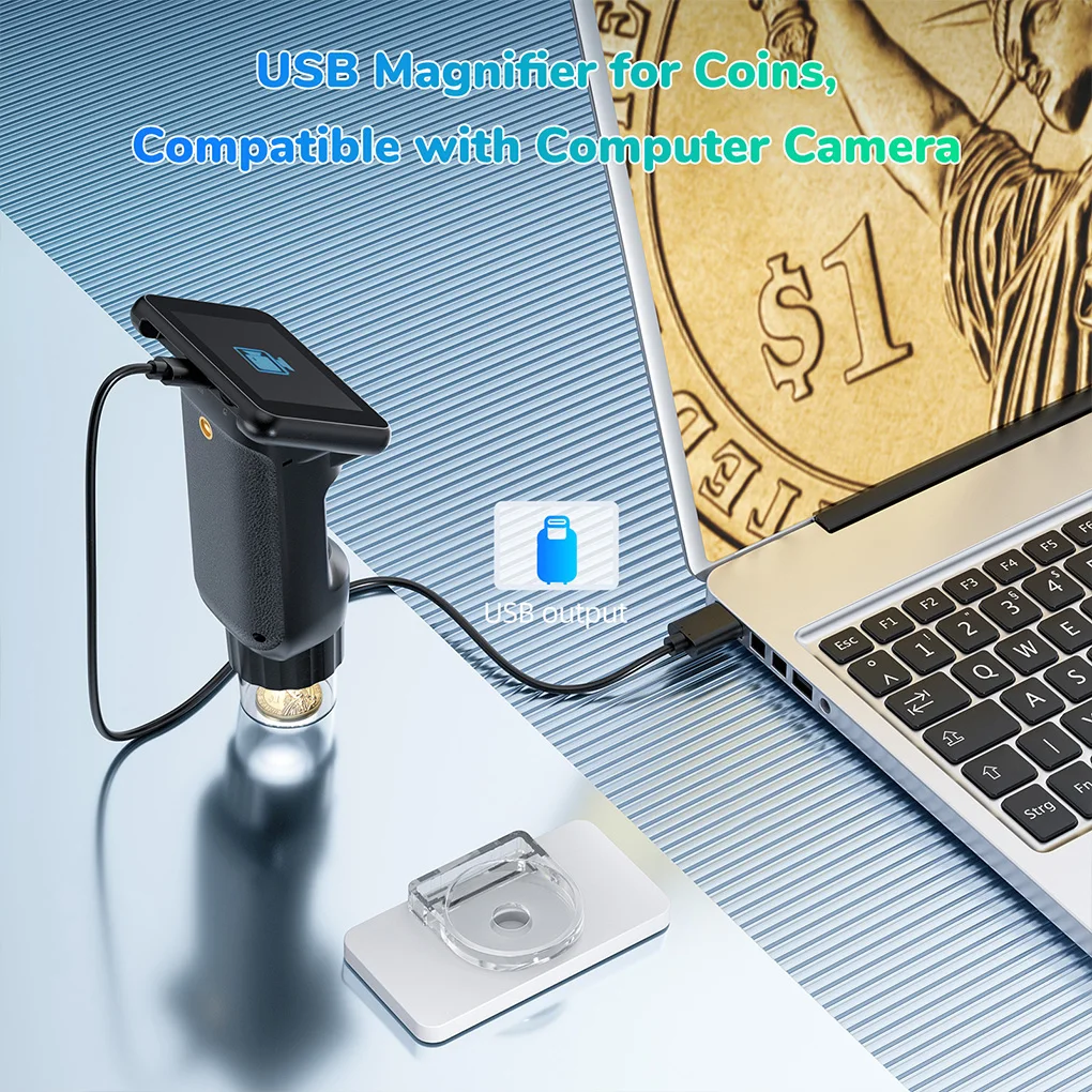 Portable 2.8" LCD Screen Pocket Microscope Kit for Kids USB Coin Magnifier Handheld Microscope For Kids