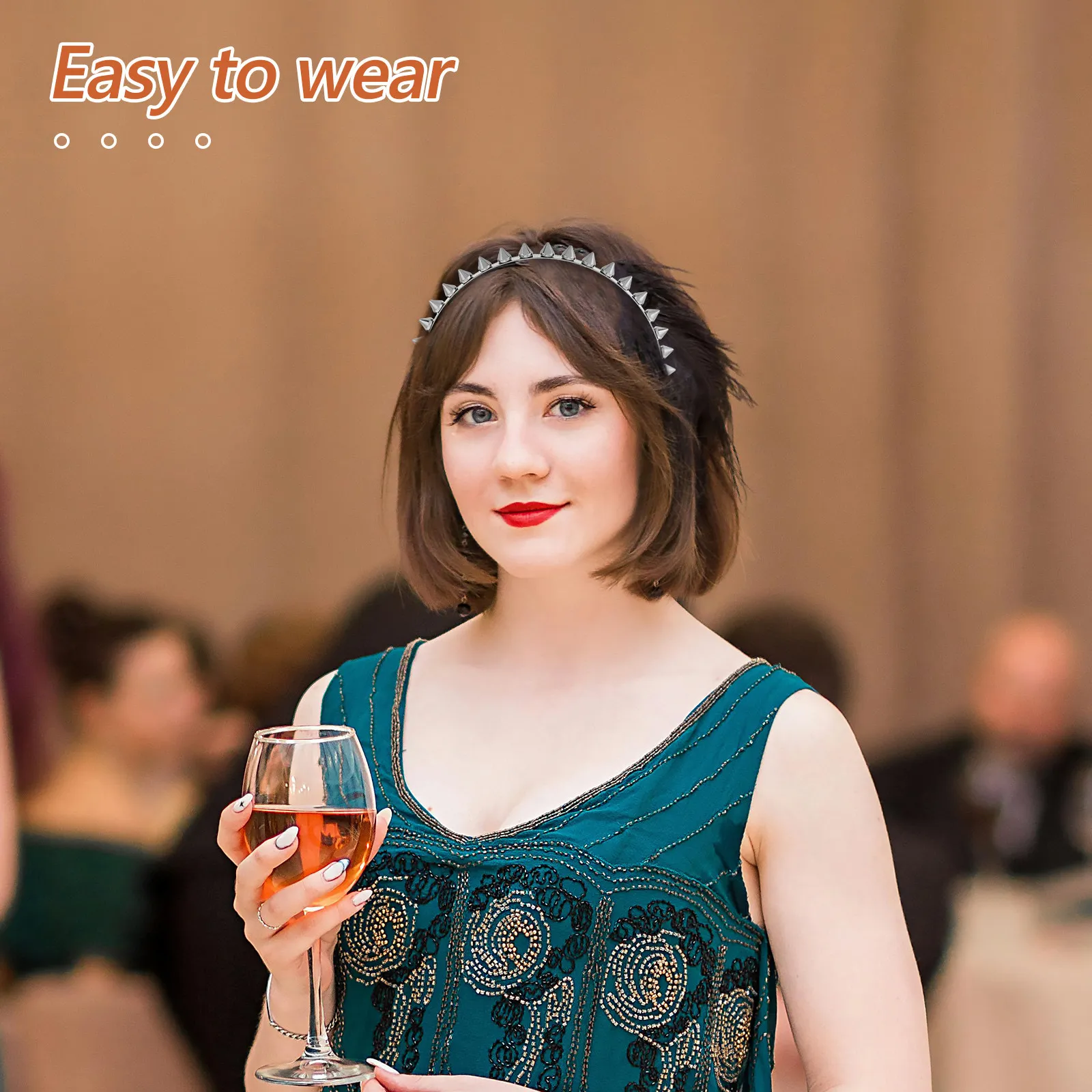 

Punk Spiked Headband Women Gothic Studded Rivet Headwear Rock Festival Cosplay Concert Party Performance Fashion Hair Accessory