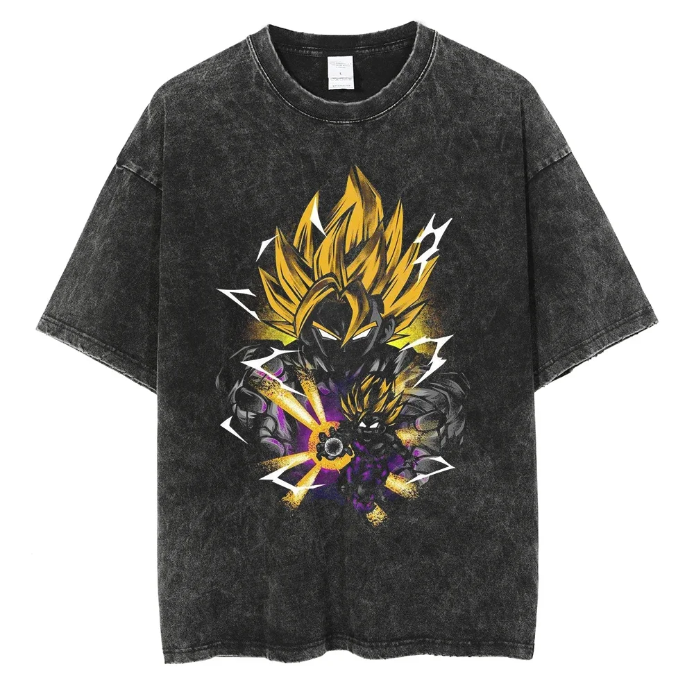 

Summer Vintage T-Shirt Men Hip Hop Streetwear Japanese Anime Dragon Ball Graphic T Shirt Harajuku Cotton Casual Tshirt Tops Tees