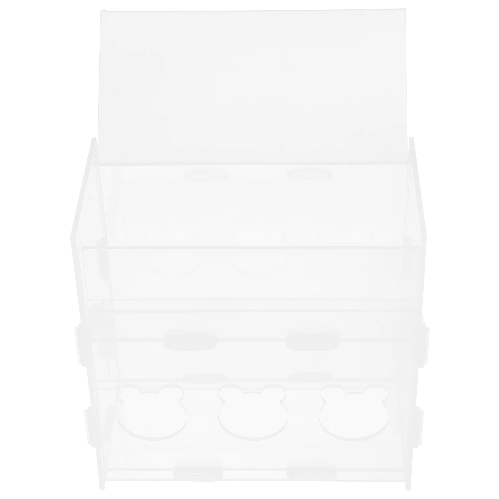 

Automatic Chicken Feeder 3 Holes Rutin Quail Acrylic Transparent Feeders Spill Proof Wear Resistant Feeding Box Container