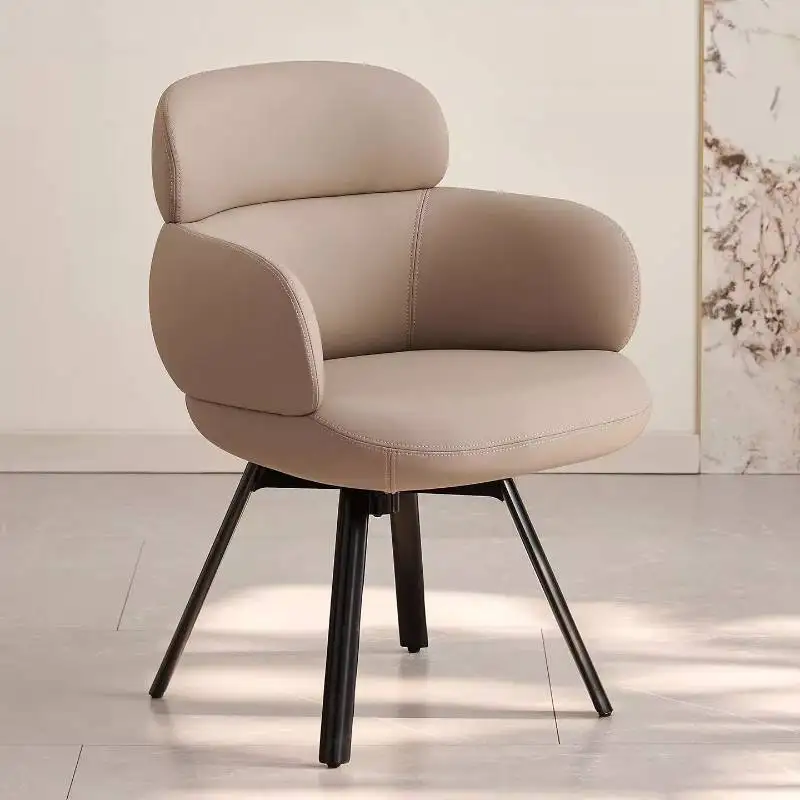 

Modern Backrest Dining Chairs Armrest Cushion Swivel Living Room Dining Chair Accent Conference Sillas Para Comedor Furniture