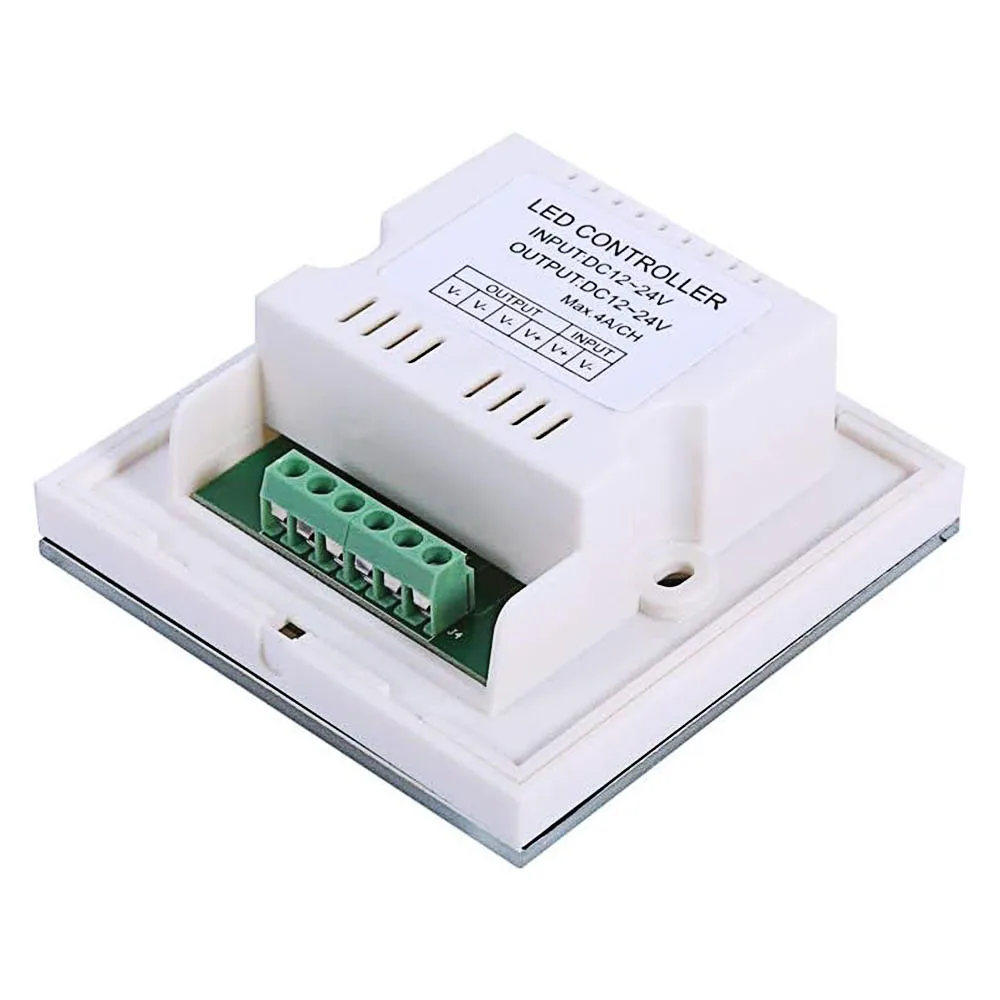 أحادية اللون شاشة تعمل باللمس LED تحكم تيار مستمر 12 فولت-24 فولت جدار اللمس باهتة التبديل ، لوحة اللمس LED باهتة أسود/أبيض